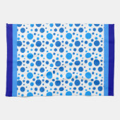 Retro Cirkels en Polka Dots in Blues Theedoek (Horizontaal)