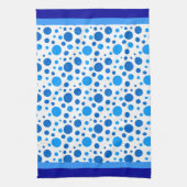 Retro Cirkels en Polka Dots in Blues Theedoek (Verticaal)