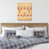 Retro cirkels en rasters – Mid-Century Modern Canvas Afdruk (Insitu (Slaapkamer))