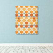 Retro cirkels en rasters – Mid-Century Modern Canvas Afdruk (Insitu (Houten vloer))