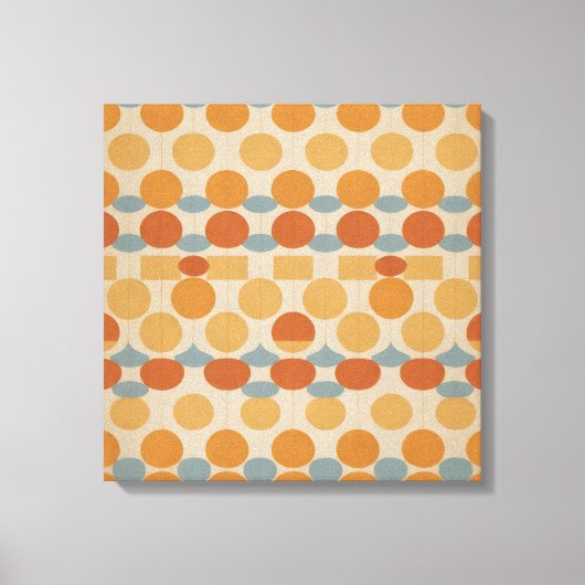Retro cirkels en rasters – Mid-Century Modern Canvas Afdruk (Voorkant)