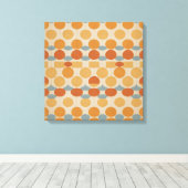Retro cirkels en rasters – Mid-Century Modern Canvas Afdruk (Insitu (Houten vloer))