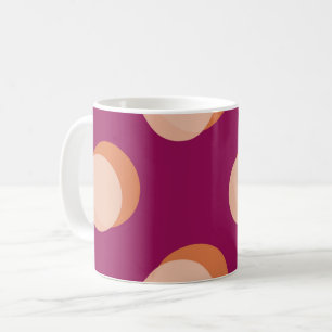 Retro Cirkels en Schaduwen Vet Patroon Paars Koffiemok