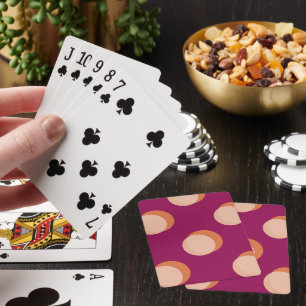Retro Cirkels en Schaduwen Vet Patroon Paars Pokerkaarten