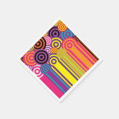 Retro cirkels en strepen 60's stijl patroon servet (Hoek)