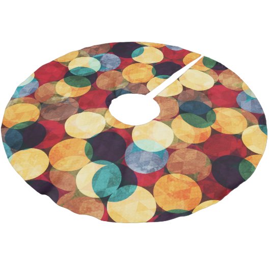 Retro cirkels, grunge textuur naadloos patroon. kerstboom rok (Gekanteld)