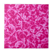 Retro  cirkels Hot Pink Tile Tegeltje (Voorkant)