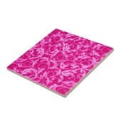 Retro  cirkels Hot Pink Tile Tegeltje (Zijkant)