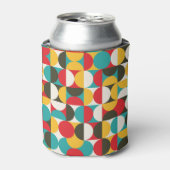 Retro Cirkels: Kleurrijke Hipster Patroon. Blikjeskoeler (Blikje Voorkant)