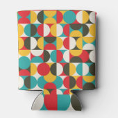 Retro Cirkels: Kleurrijke Hipster Patroon. Blikjeskoeler (Achterkant)