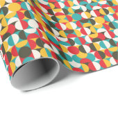 Retro Cirkels: Kleurrijke Hipster Patroon. Cadeaupapier (Rol Hoek)