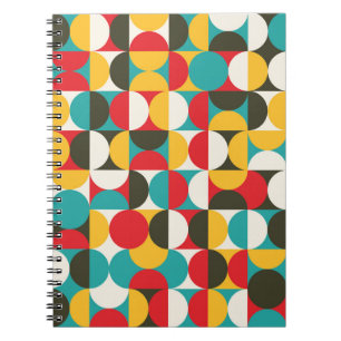 Retro Cirkels: Kleurrijke Hipster Patroon. Notitieboek