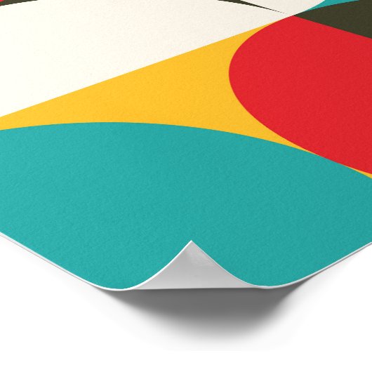 Retro Cirkels: Kleurrijke Hipster Patroon. Poster (Hoek)