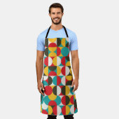 Retro Cirkels: Kleurrijke Hipster Patroon. Schort (Gedragen)