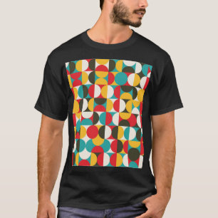 Retro Cirkels: Kleurrijke Hipster Patroon. T-shirt
