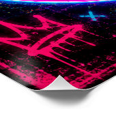 Retro Cirkels Neon Perfect Poster (Hoek)