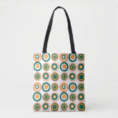 Retro cirkels Oranje flesje groen op wit Tote Bag (Voorkant)