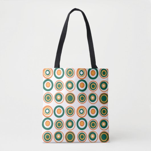 Retro cirkels Oranje flesje groen op wit Tote Bag (Voorkant)