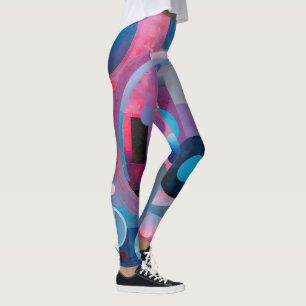 Retro Cirkels & Vierkantjes in Zachte Tonen Roze & Leggings