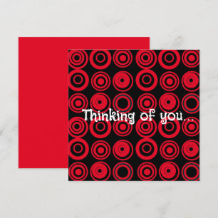 Retro cirkels zwart wit rood denken aan je kaart