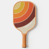 Retro cirkelstreep met naam pickleball paddle (Achterkant)