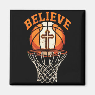 Retro citaat geloof christelijke basketbal motivat magneet
