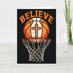 Retro citaat Geloven Christelijk Basketbal Motivat Kaart