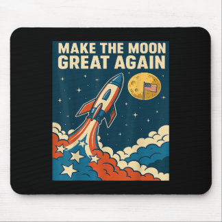 Retro citaat Maak de maan weer groot Grappige vlag Muismat