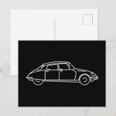 Retro Citroen DS 19 der Haifisch T-Shirt Briefkaart (Voorkant / Achterkant)