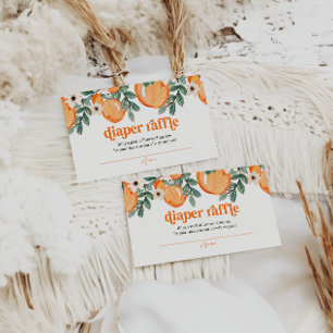 Retro Citrus Baby shower Luier Raffle Kaart