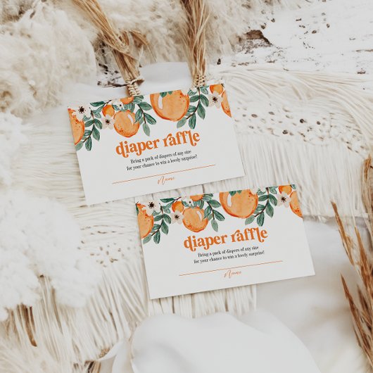 Retro Citrus Baby shower Luier Raffle Kaart