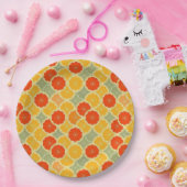 Retro Citrus Fruit Cheerful Papieren Bordje (Feest)