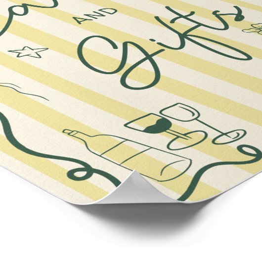 Retro citrus green hand drawn cards gift wedding poster (Hoek)