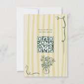 Retro Citrus Green hand drawn wedding QR RSVP Kaartje (Achterkant)