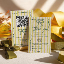 Retro Citrus Groen Lint Logo QR Bedankt Bestelling