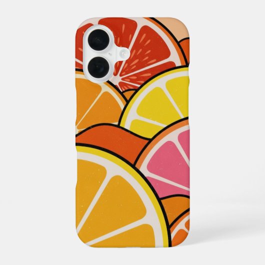 Retro Citrus Horizon iPhone 16 Hoesje (Achterkant)