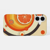 Retro Citrus Orbit iPhone 16 Hoesje (Achterkant horizontaal)