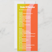 Retro Citrus Orde van de Dienst Bruiloft Kaart (Voorkant)