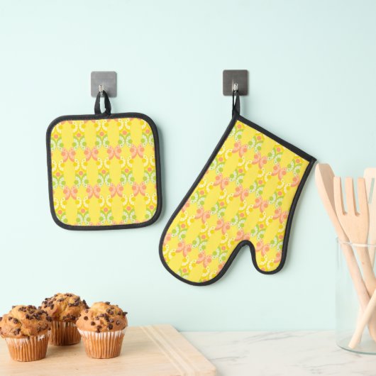Retro Citrus Ovenwant & Pannenlap Set (Insitu(Ophanging))