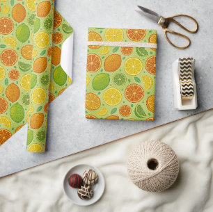 Retro Citrus Pop Art-cadeaupapier Cadeaupapier
