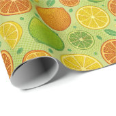 Retro Citrus Pop Art Gift Wrap Cadeaupapier (Rol Hoek)