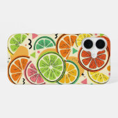 Retro Citrus Schijf iPhone 16 Hoesje (Achterkant horizontaal)