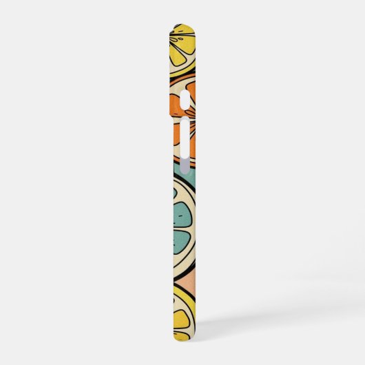 Retro Citrus Slice iPhone 16 Hoesje (Linkerkant)