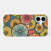 Retro Citrus Slice iPhone 16 Hoesje (Achterkant horizontaal)