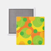 Retro Citrus Stippen Funky Groovy Gift Magnet (Voorkant / Achterkant)