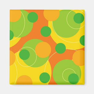 Retro Citrus Stippen Funky Groovy Gift Magnet