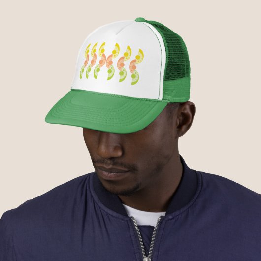 Retro Citrus Trucker Hat (12 kleuren) Trucker Pet (In situ)