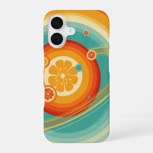 Retro Citrusbaan iPhone 16 Hoesje (Achterkant)