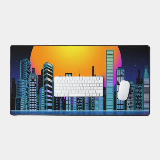 Retro City-1 Gaming Mousepad Bureaumat (Keyboard & Muis)