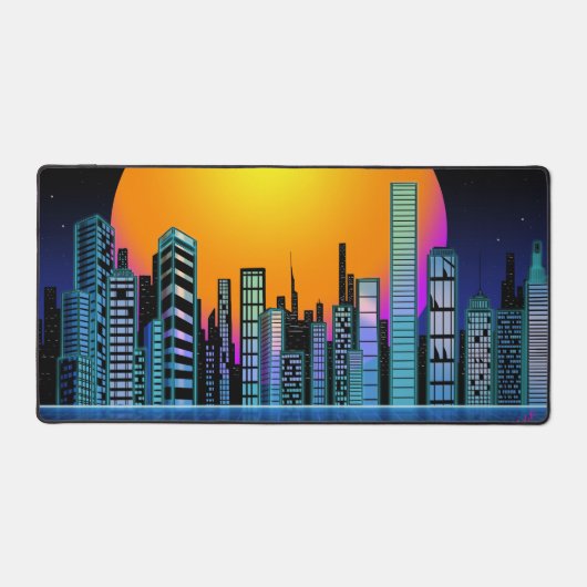 Retro City-1 Gaming Mousepad Bureaumat (Voorkant)